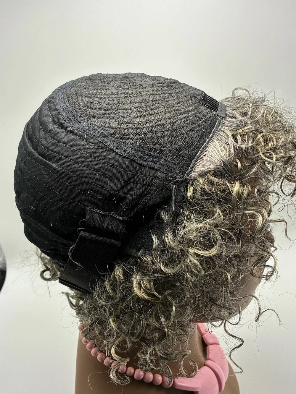Short Curly human hair Wig in Silver Gray - Women Hair.  Human Hair